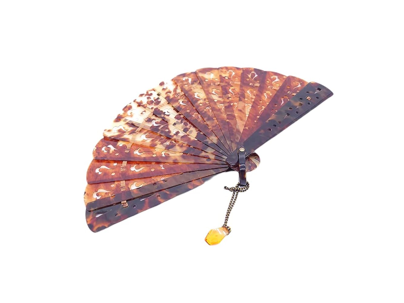 Amazon | [天然工房 べっこう屋さん] 本べっ甲 バラフ 扇子 大